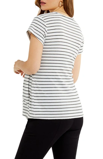 Shop A Pea In The Pod Tie Front Maternity Top In White/ Black Stripe