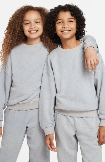 Shop Nike Kids' Fleece Logo Sweatshirt In Leche Blue/ Ashen Slate