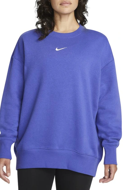 Nike Women's Sportswear Phoenix Fleece Oversized Crewneck Sweatshirt In  Lapis/sail | ModeSens