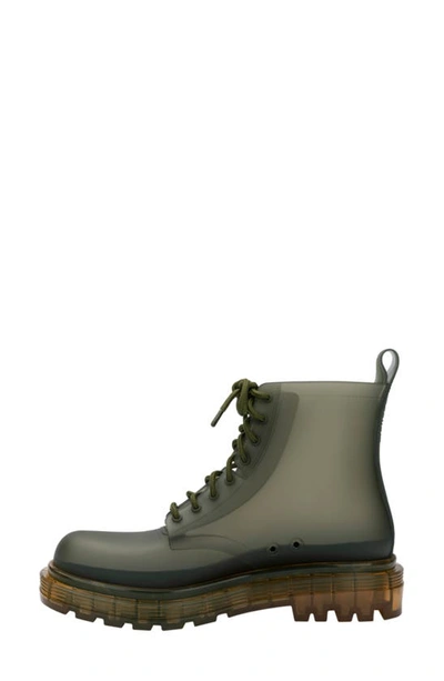 Shop Melissa Coturno Combat Boot In Clear Yellow/ Green