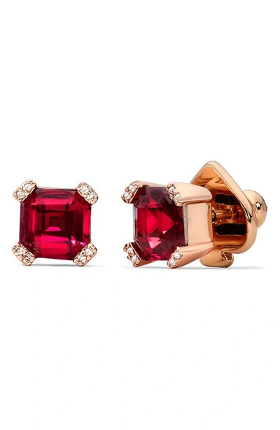 Shop Kate Spade Stud Earrings In Ruby/ Rose Gold