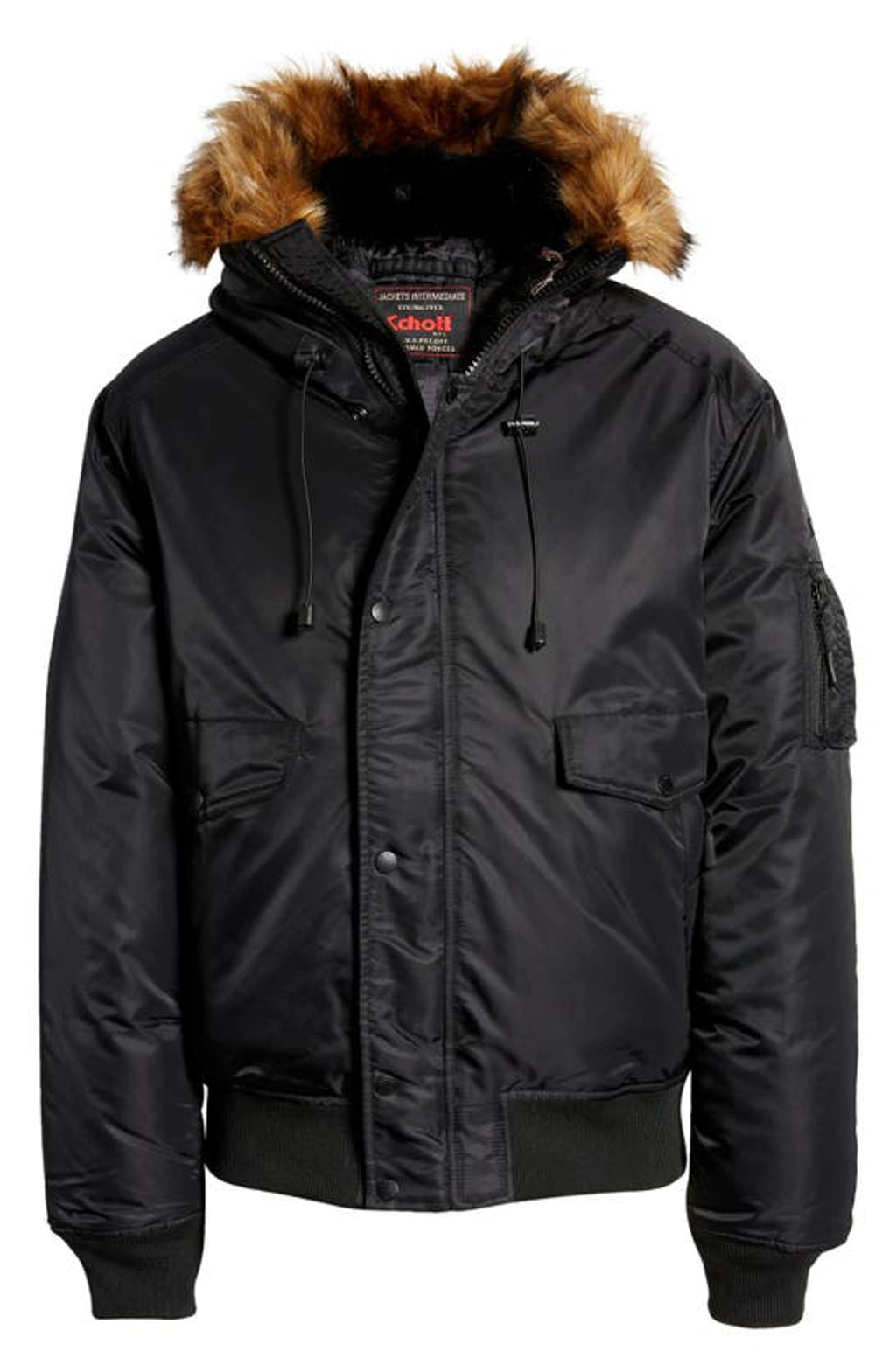 v*t様 schott n-2b n2b short flight jacket Schott NYC Men's Nylon Flight Satin N-2B Jacket - Olive