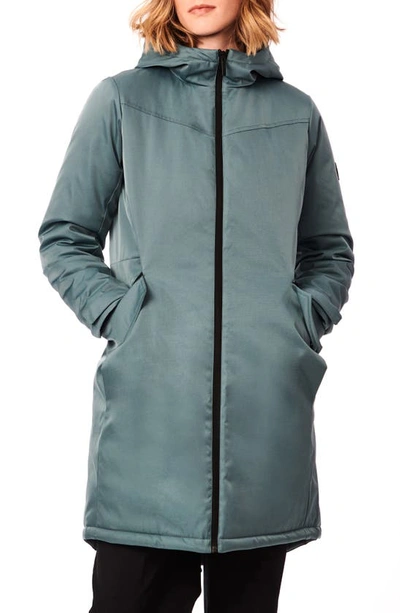 Shop Bernardo Micro Breathable Hooded Water Resistant Raincoat In Galactic Teal
