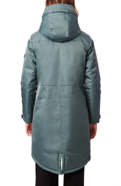 Shop Bernardo Micro Breathable Hooded Water Resistant Raincoat In Galactic Teal