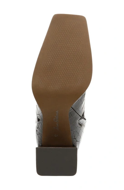 Sam Edelman Ivette Croc Embossed Flared Block Heel Bootie In Saddle