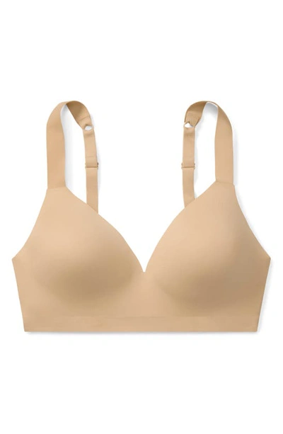 True & Co. True Body Boost Wireless Hook Back Push-up Bra In Desert