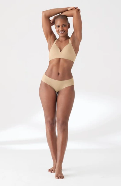 True & Co. True Body Boost Wireless Hook Back Push-up Bra In Desert