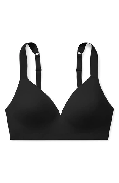 Shop True & Co. True & Co True Body Boost Wireless Hook Back Push-up Bra In Black