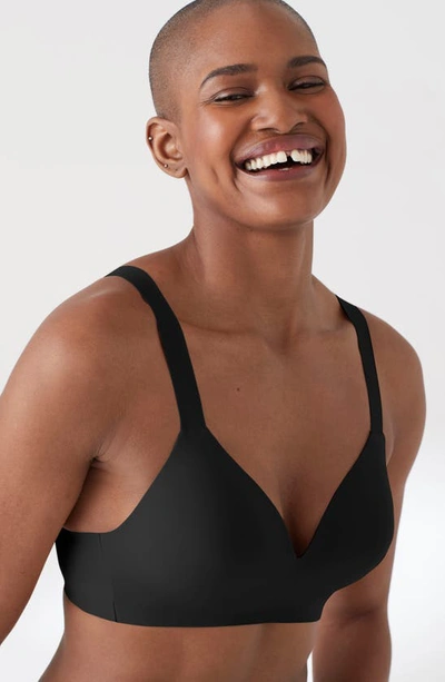 True & Co. True Body Lift Wireless Hook Back Triangle Bra in Black