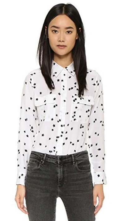 Shop Equipment Slim Signature Blouse In Bright White