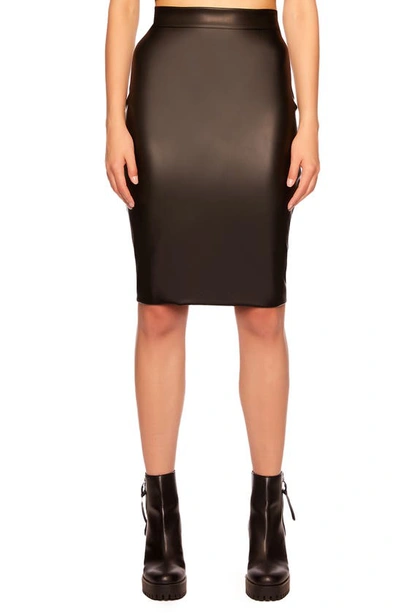 Shop Susana Monaco Faux Leather Pencil Skirt In Black