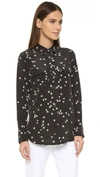 Equipment Black Shirt With All-over Star Motif And Patch Pockets On The Chest In Black