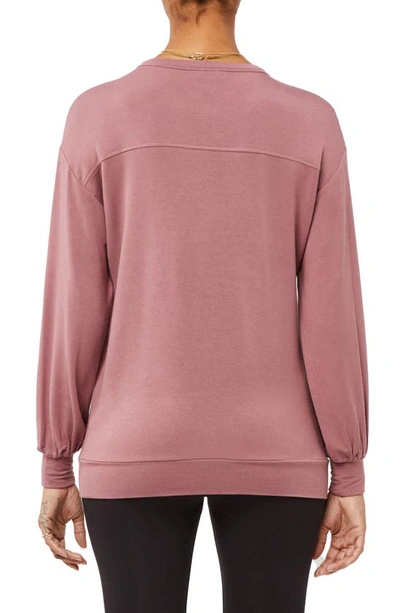 A Pea In The Pod French Terry Maternity Sweatshirt In Rose Brown