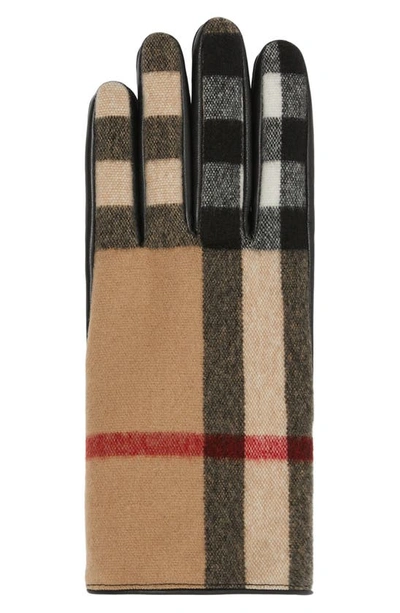 Shop Burberry Gabriel Wool Gloves In Archive Beige