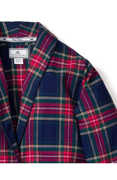 Petite Plume Little Boy's & Boy's Windsor Tartan Robe In Navy