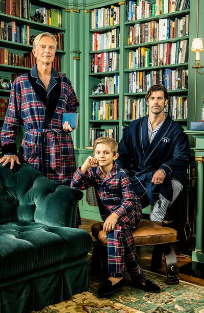 Petite Plume Kids' Windsor Tartan Plaid Two-piece Pajamas In Navy