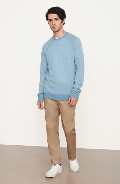 Shop Vince Birdseye Wool & Cashmere Sweater In Blue Line/ Pearl