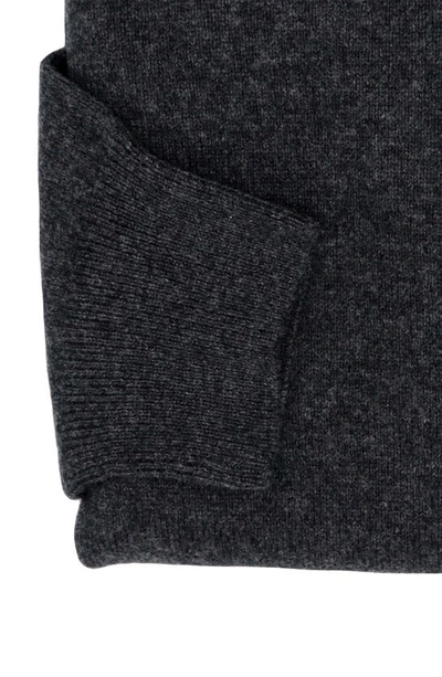 Shop Lorenzo Uomo Quarter Zip Wool & Cashmere Sweater In Dark Grey