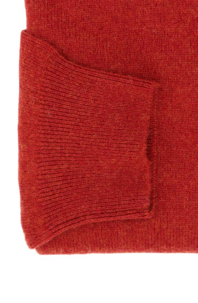 Shop Lorenzo Uomo Quarter Zip Wool & Cashmere Sweater In Rust