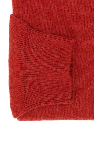 Lorenzo Uomo Quarter Zip Wool & Cashmere Sweater In Rust
