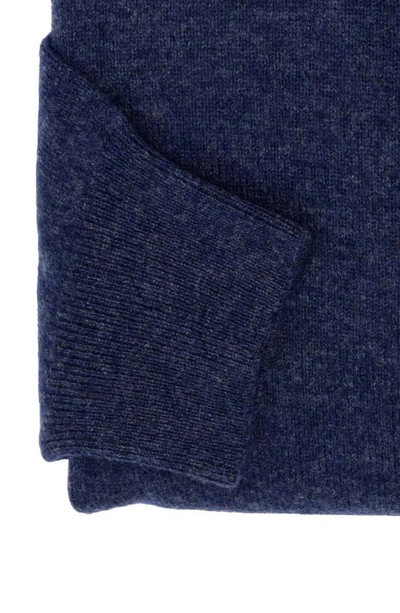 Lorenzo Uomo Quarter Zip Wool & Cashmere Sweater In Denim