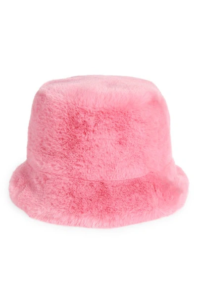 Shop Apparis Gilly Koba Faux Fur Bucket Hat In Lolly Pink