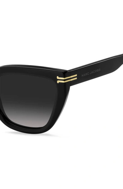 Shop Marc Jacobs 53mm Cat Eye Sunglasses In Black / Grey Shaded