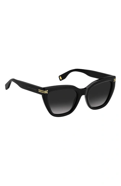 Shop Marc Jacobs 53mm Cat Eye Sunglasses In Black / Grey Shaded