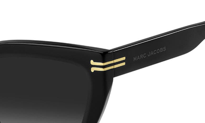 Shop Marc Jacobs 53mm Cat Eye Sunglasses In Black / Grey Shaded