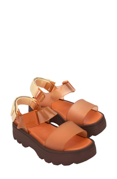 Shop Melissa Kick Off Platform Sandal In Orange/ Clear Orange