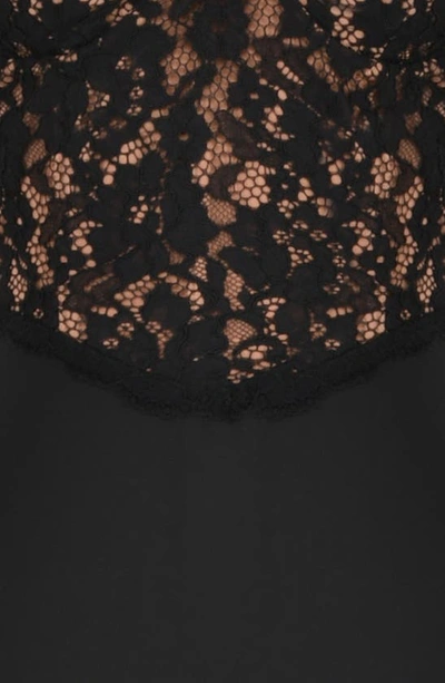 House Of Cb Cara Corset Illusion Lace Underwire Cocktail Dress In Black