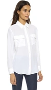 Equipment Signature Slim Fit Shirt In Bright White