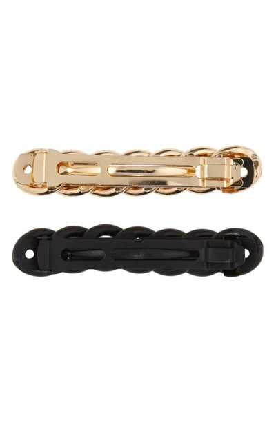 Shop Tasha Assorted 2-pack Chain Link Hair Clips In Black Gold