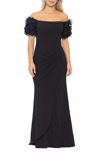 Shop Xscape Strapless Sheath Gown In Black