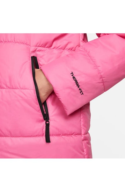 Shop Nike Therma-fit Repel Quilted Parka In Pinksicle/ Black/ Black