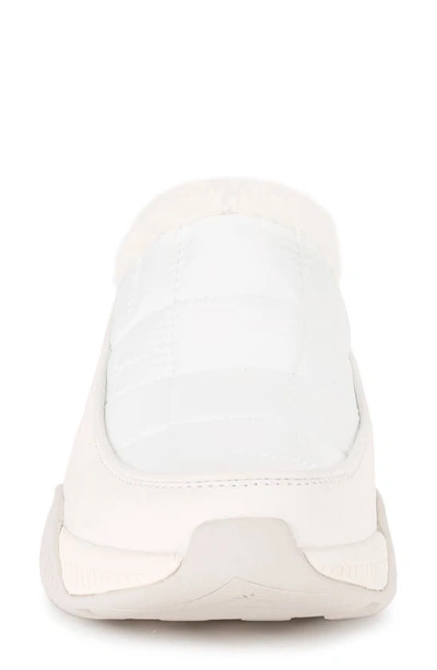 Shop Spyder Leah Faux Fur Lined Waterproof Slip-on Sneaker In Bright White