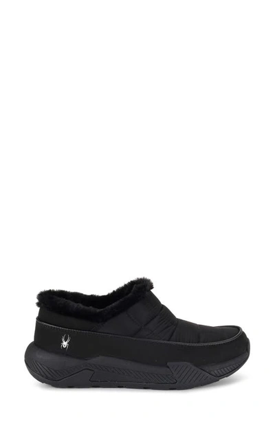 Spyder Leah Faux Fur Lined Waterproof Slip-on Sneaker In Black