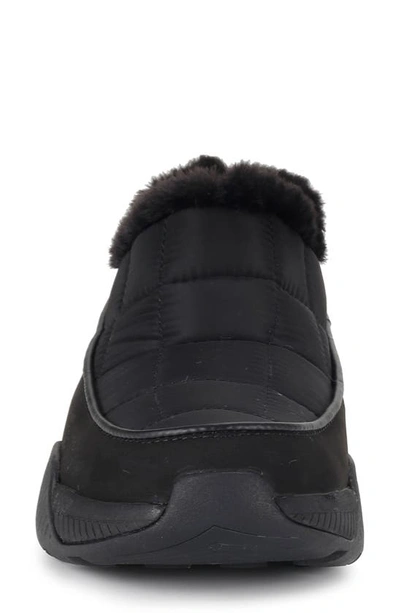 Spyder Leah Faux Fur Lined Waterproof Slip-on Sneaker In Black