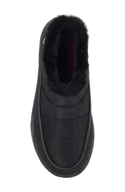 Spyder Leah Faux Fur Lined Waterproof Slip-on Sneaker In Black