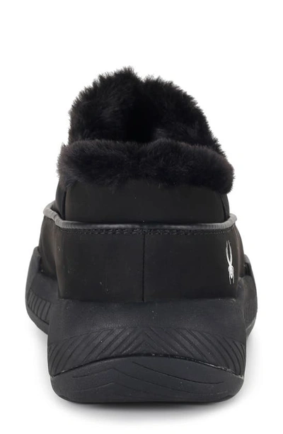 Spyder Leah Faux Fur Lined Waterproof Slip-on Sneaker In Black