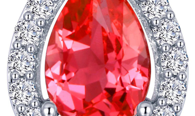 Lafonn Fancy Lab Grown Sapphire Pendant Necklace In Red