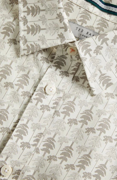 Shop Ted Baker Temple Tree Print Button-up Shirt In Natural