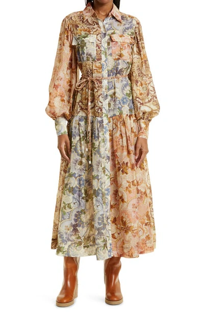 Shop Alemais Phillipa Floral Print Shirtdress In Mix Floral