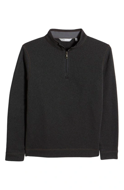 Shop Peter Millar Quarter Zip Fleece Sweatshirt In Black