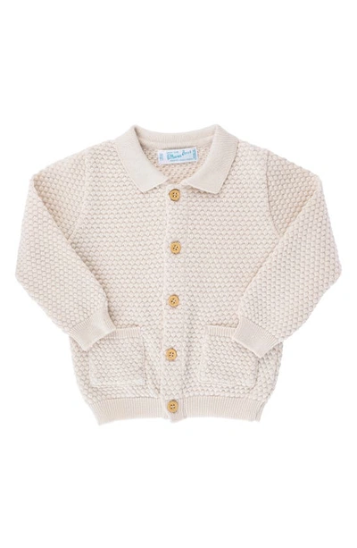 Feltman Brothers Popcorn Stitch Cotton Cardigan In Pattern