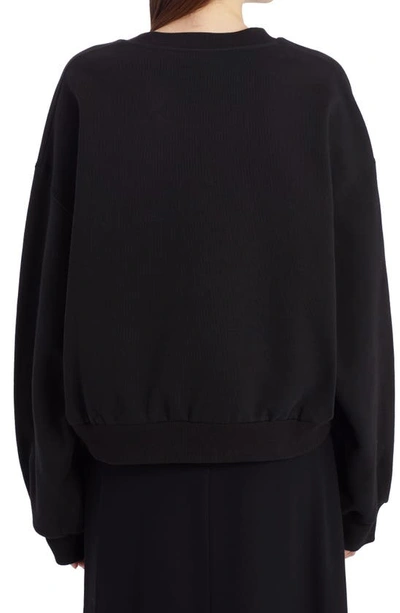 Shop Dolce & Gabbana Family Logo Graphic Cotton Blend Sweatshirt In Nero