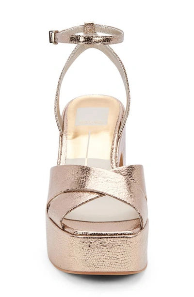 Shop Dolce Vita Wessi Platform Sandal In Gold Crackled Stella