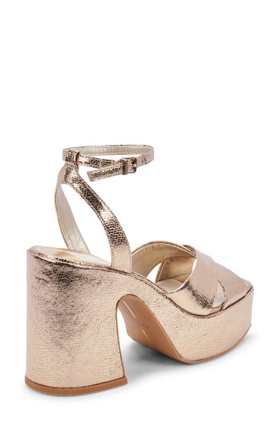 Shop Dolce Vita Wessi Platform Sandal In Gold Crackled Stella