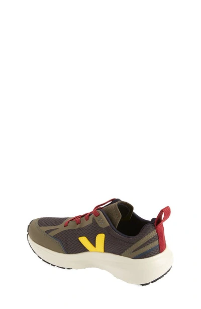 Veja Canary Logo-embroidered Panelled Mesh Low-top Trainers 6-9 Years In Graphite Tonic
