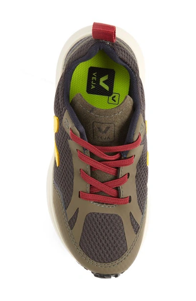 Veja Canary Logo-embroidered Panelled Mesh Low-top Trainers 6-9 Years In Graphite Tonic